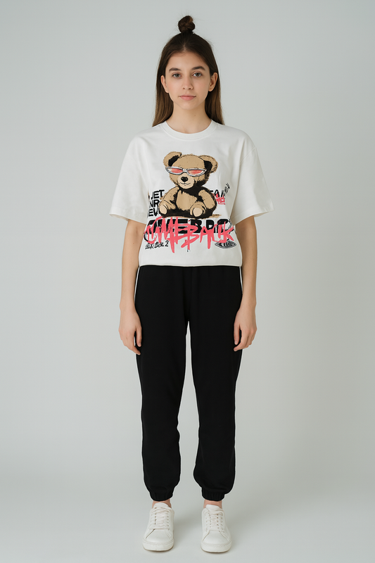 Bear Basklı T-shirt